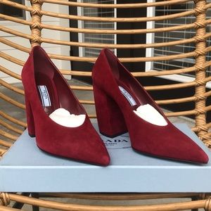 BRAND NEW WITH BOX Prada Red Suede heels